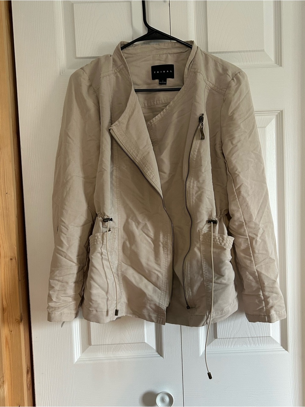 Tribal Women's Light Cream Utility Moto Jacket